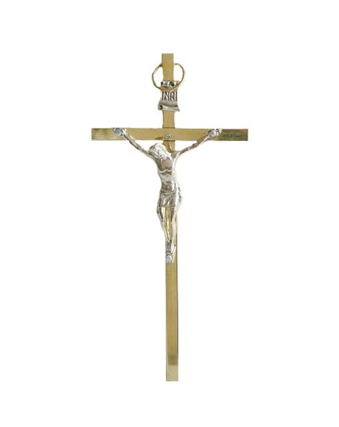 Goldfarbenes Metall-Wandkreuz