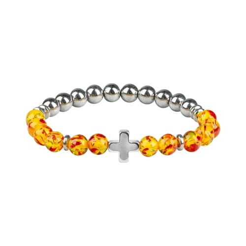 Ambra Rosenkranz-Armband mit Kreuz
