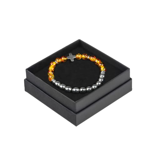 Ambra Rosenkranz-Armband mit Kreuz