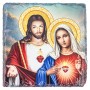 Obrazek Religijny: Serce Jezusa i Serce Maryi na Granitowej Płytce