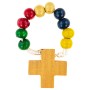 Kolorowa Drewniana Dziesiątka Różańca na Palec