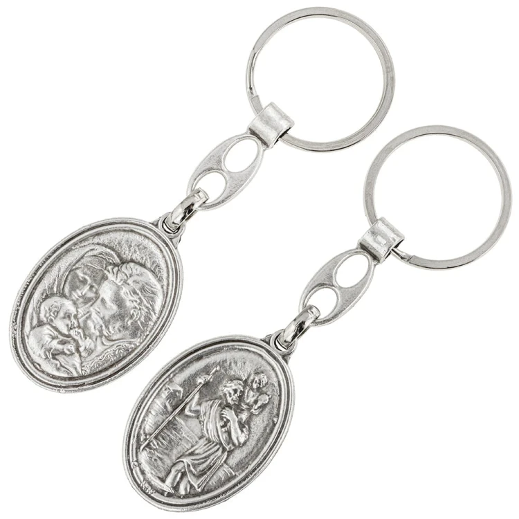Holy Family & St. Christopher Keychain