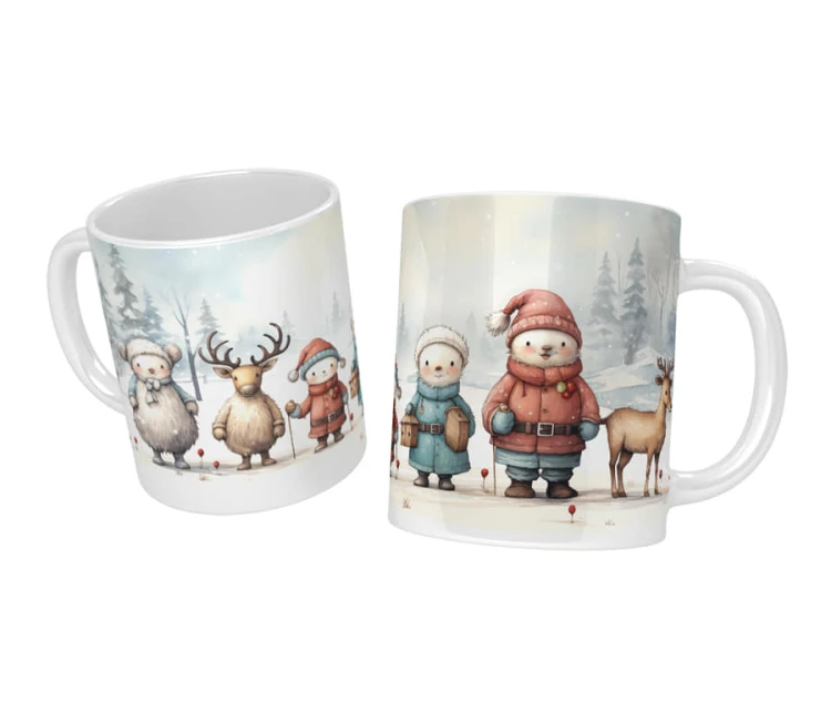 Winter Ceramic Mug with Enchanting Illustration