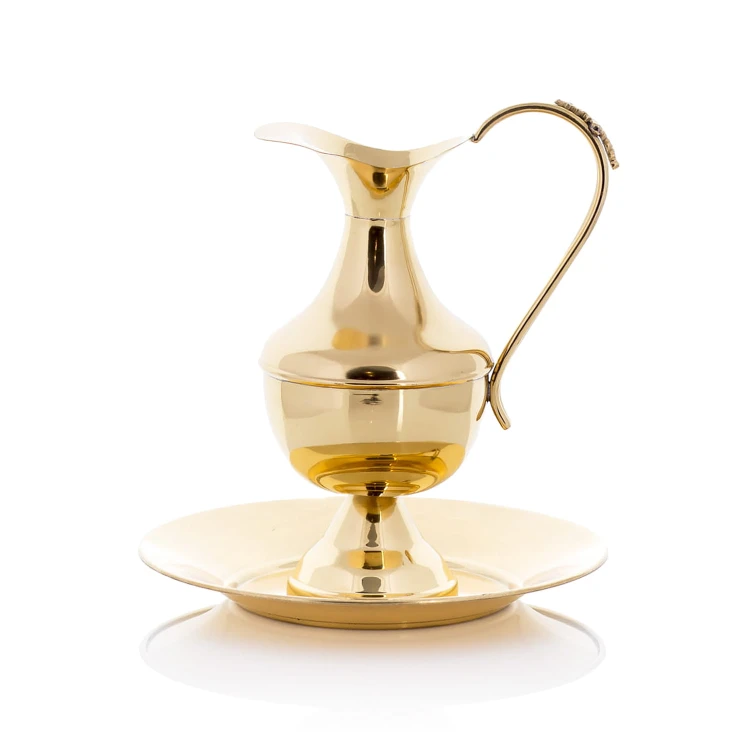 Dzbanek do Chrztu mosiądz pozłacany