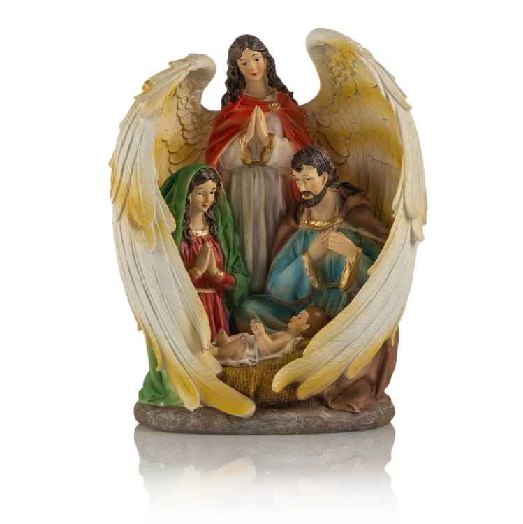 Christmas Crib with Angel - Traditional Christmas Decoration.