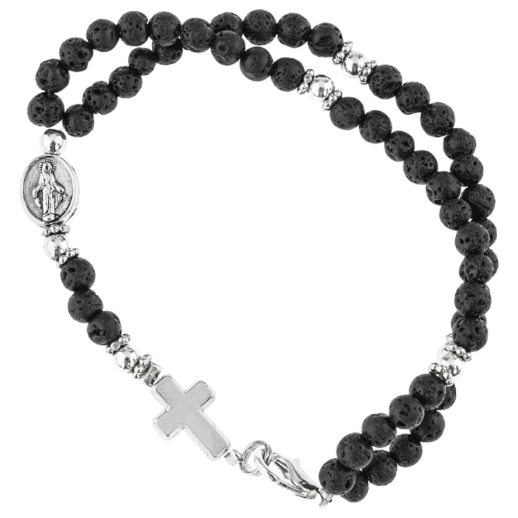 Rosenkranz-Armband aus schwarzen Perlen