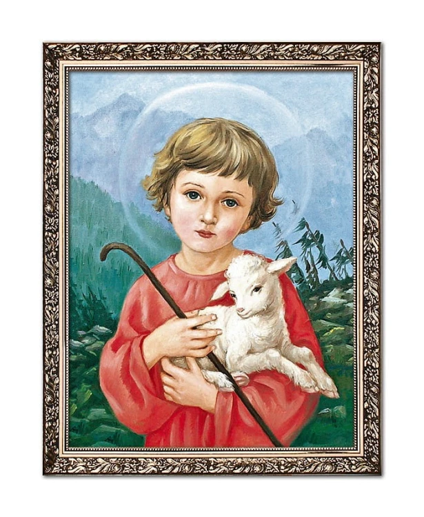 Jesus with the lamb religious image3