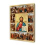 Ikone Christi Pantokrator mit Kreuzwegstationen