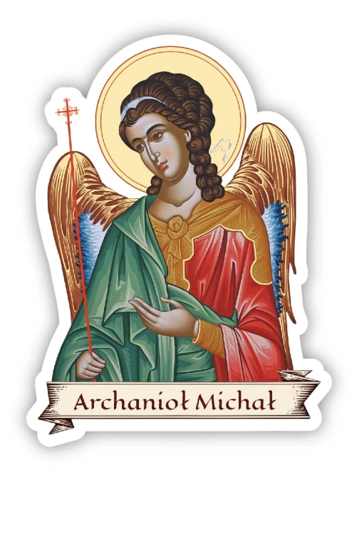 Naklejka religijna z Archaniołem Michałem