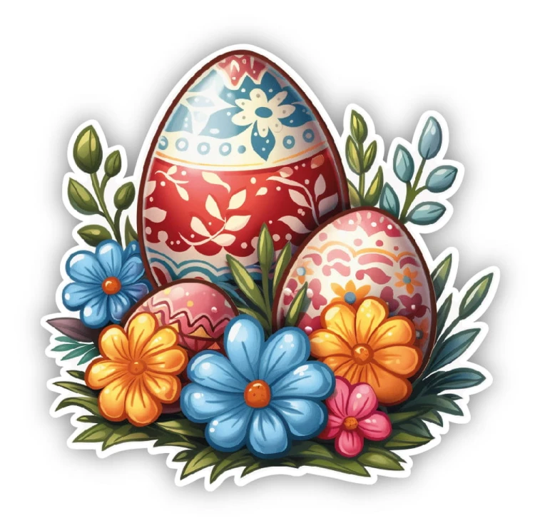 Pisanki - naklejka wielkanocna