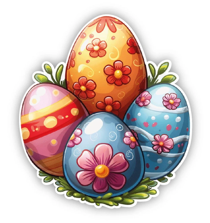 Pisanki - naklejka wielkanocna