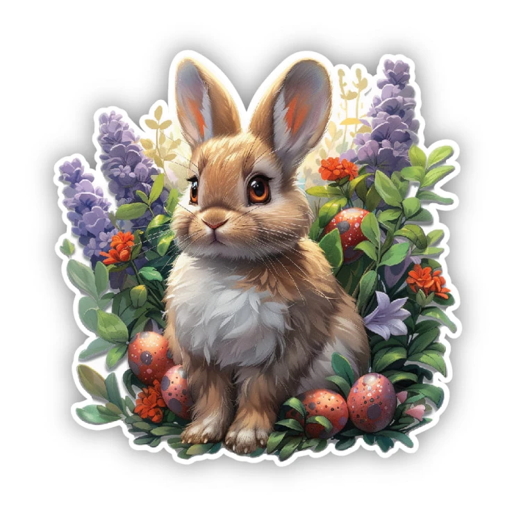 Sticker "Easter Bunny in the Garden"