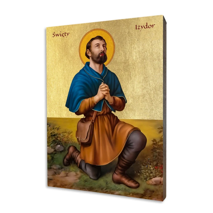 Icon of Saint Isidore on Lime Wood