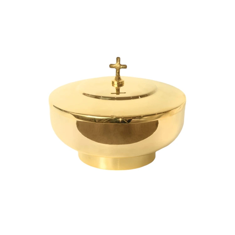 Brass Liturgical Ciborium – Classic with Cross