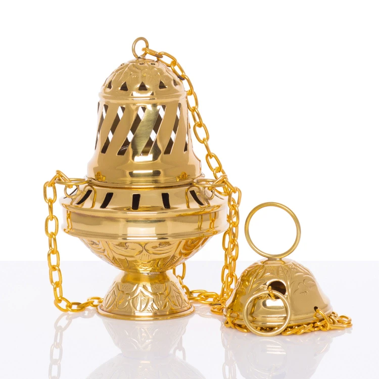 Vergoldetes Messing-Weihrauchfass – Tradition und Schönheit in der Liturgie