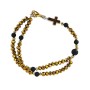 Rosary Bracelet with Gold-Plated Beads and Volcanic Lava