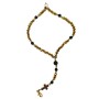Rosary Bracelet with Gold-Plated Beads and Volcanic Lava