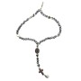 Rosary Bracelet with Silver Beads and Metal Heart Charms