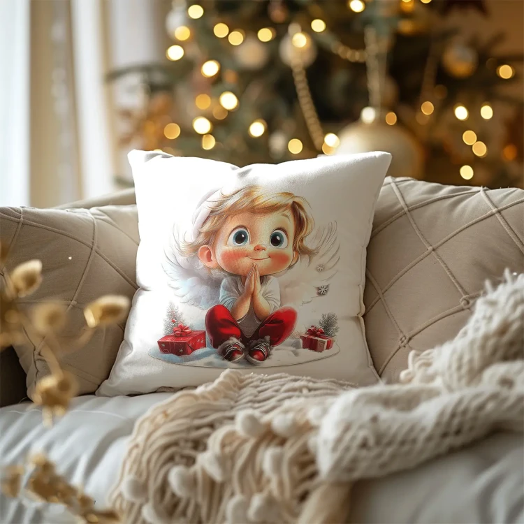 Christmas Children's Pillow with Colorful Print