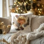 Christmas Children's Pillow with an Angel in a Winter Scene