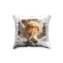 Christmas Children's Pillow with an Angel in a Winter Scene