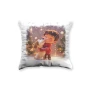 Christmas Children's Pillow with a Boy and a Puppy