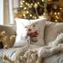 Weihnachtliches Kinderkissen mit fröhlichem Rudolf und Geschenken