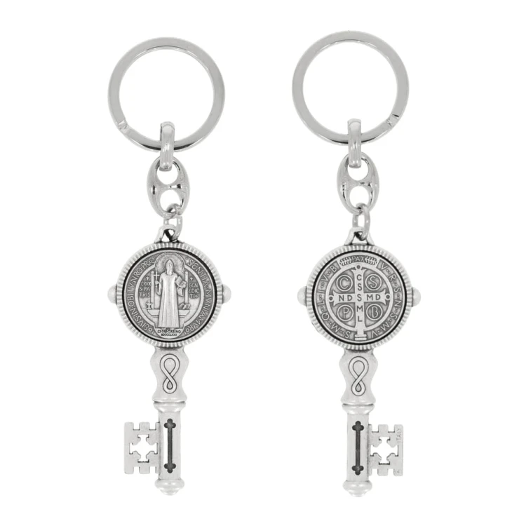 Saint Benedict Key-Shaped Keychain – Symbol of Protection and Faith