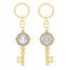 Gold-Plated Saint Benedict Key-Shaped Keychain