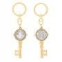 Gold-Plated Saint Benedict Key-Shaped Keychain