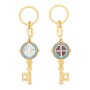 Gold-Plated Saint Benedict Key-Shaped Keychain