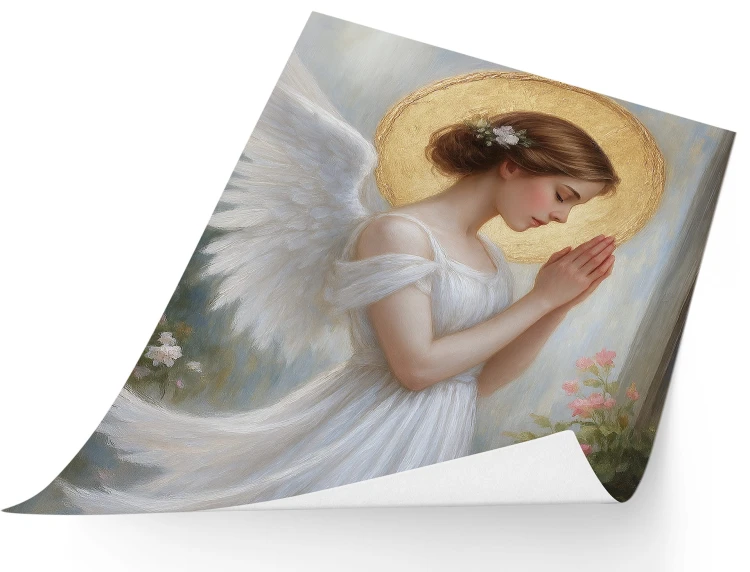 Engel im Gebet – religiöses Poster