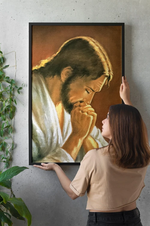 Chrystus w modlitwie – plakat religijny