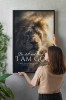 Löwe – Erkennet, dass ich Gott bin – religiöses Poster