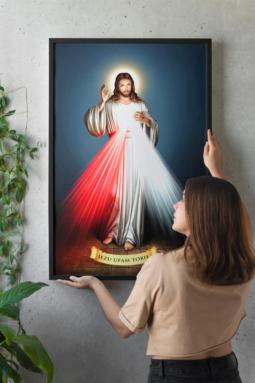 Barmherziger Jesus – Jesus, ich vertraue auf Dich – religiöses Poster