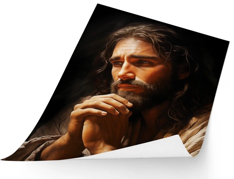 Jesus im Gebet – religiöses Poster