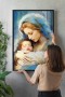 Virgin Mary with Child – Modern Religious Poster (Watercolor Art)