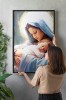 Muttergottes mit Kind – religiöses Poster, Pastellgrafik