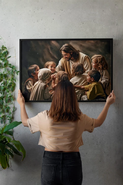Let the Children Come to Me – Religious Poster