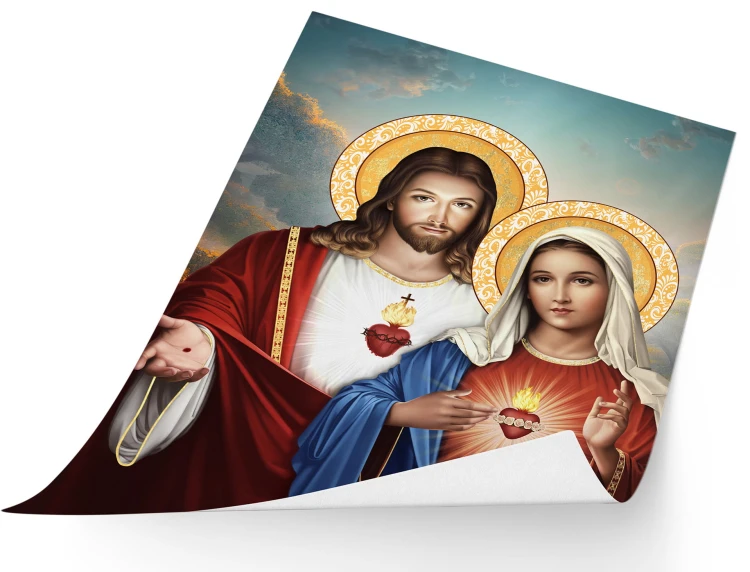 Serce Jezusa i Serce Maryi plakat