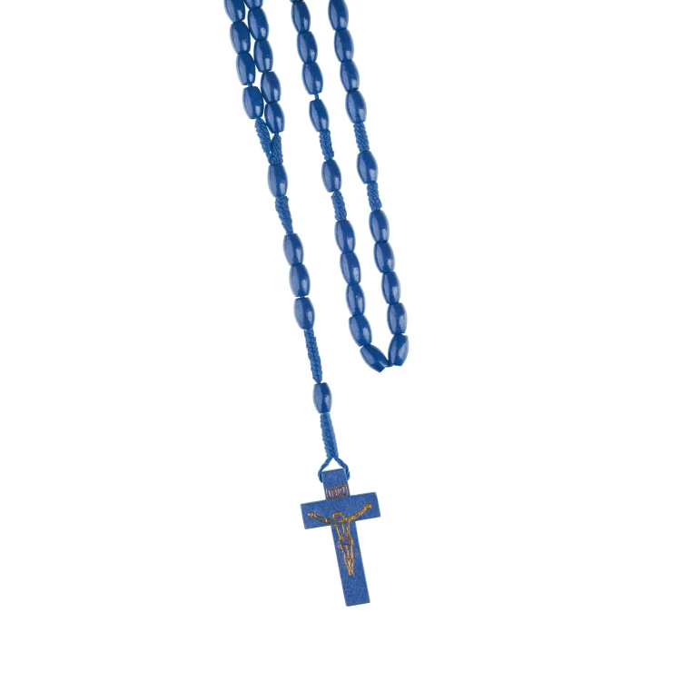 Drewniany różaniec na sznurku