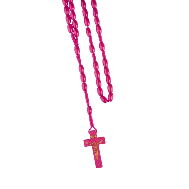 Drewniany różaniec na sznurku