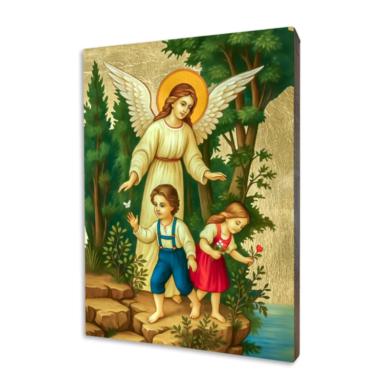Schutzengel Ikone mit Kindern