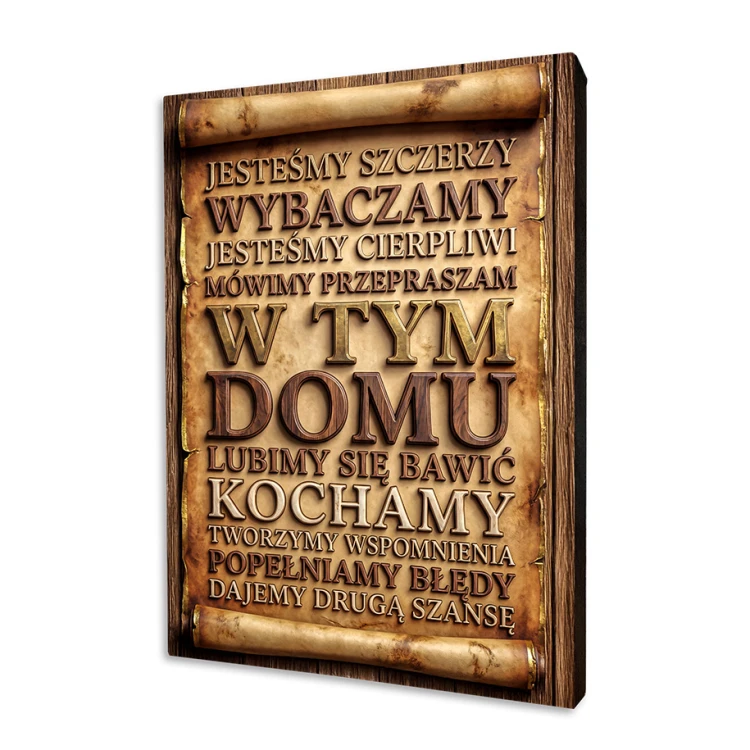 W TYM DOMU – obraz na desce z sentencjami