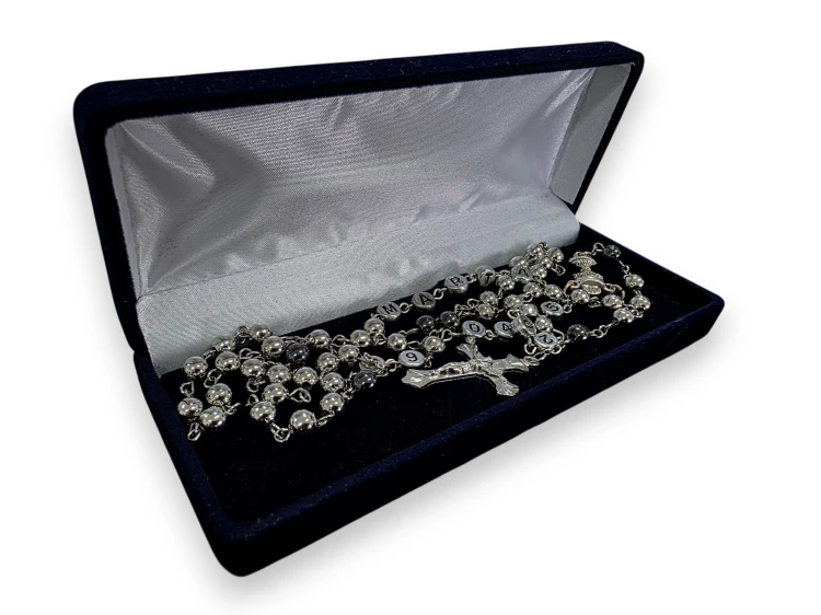 Personalized Metal Rosary – Name & Date | Chalice Centerpiece