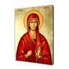 Ikona religijna święta Beata w czerwonych szatach z krzyżem, złocenie szlagmetalem na desce lipowej