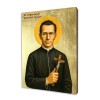 Ikona z wizerunkiem błogosławionego Franciszka Ksawerego Seelosa na złoconej desce lipowej, polskie napisy, wysoka jakość druku.