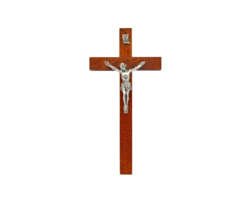 Drewniany krzyż z wizerunkiem Jezusa Chrystusa ukrzyżowanego 16 cm