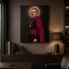 Fulton Sheen – obraz na płótnie z portretem arcybiskupa na scianie w gabinecie