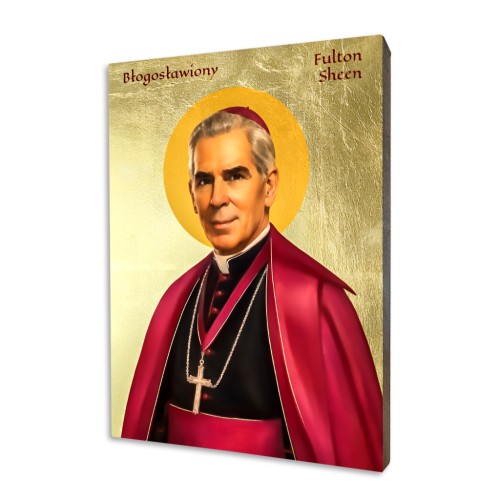 Błogosławiony Fulton Sheen – ikona na złoconej desce lipowej